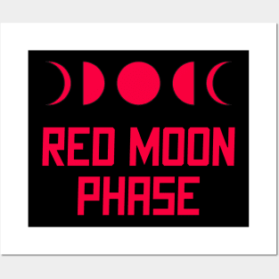 Red Moon Phase Posters and Art